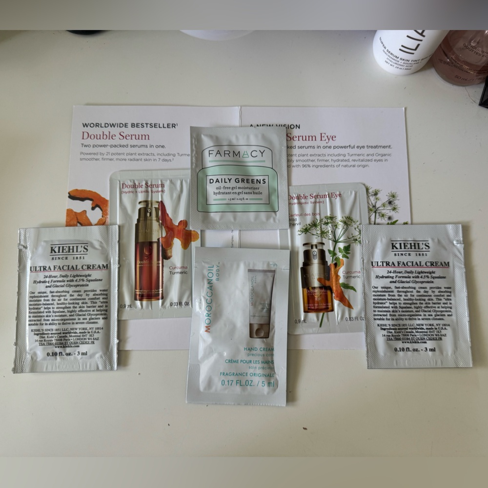 3/$15 Skincare Sample Set (Clarins, Farmacy, Kiehl’s, & MoroccanOil)